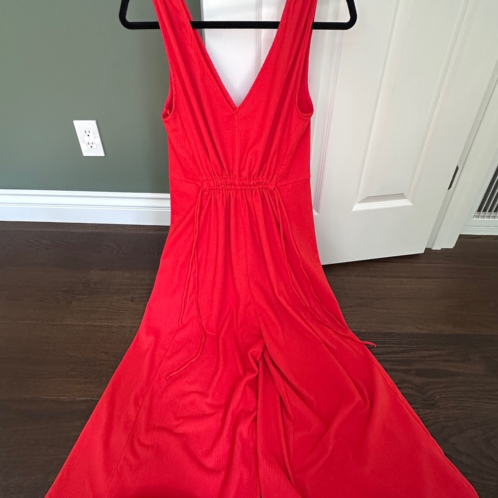 ZARA Bright Red Textured jumpsuit